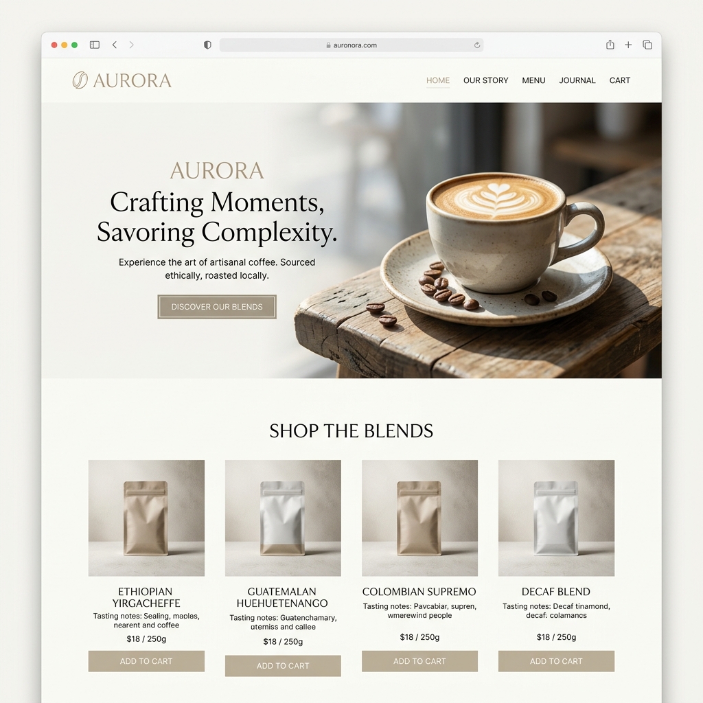 Ejemplo de diseño web minimalista