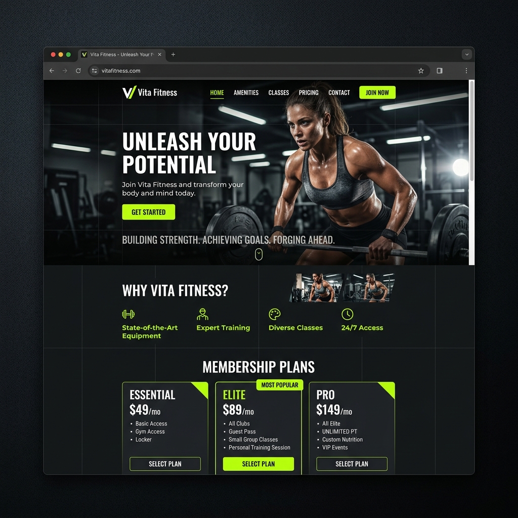 Sitio web de Vita Fitness