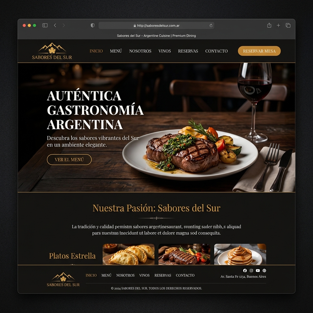 Sitio web de Sabores del Sur